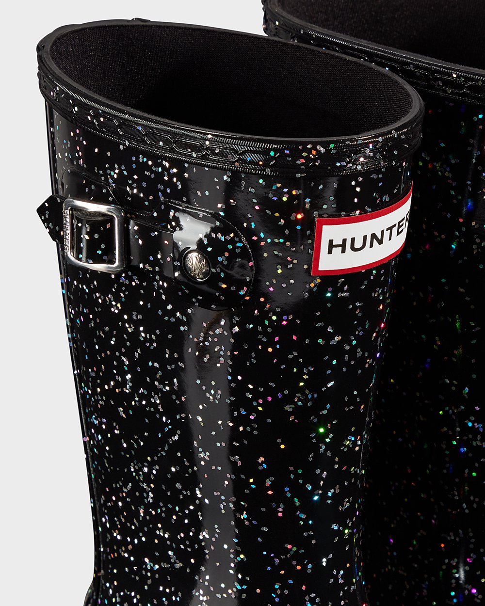 Hunter Niños Original Big Giant Glitter - Botas de Lluvia Negras - 572-YPEAZX